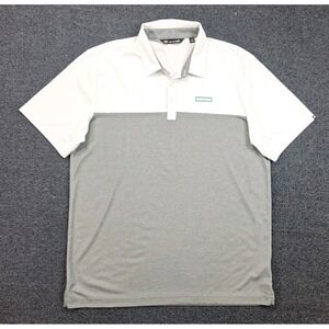 Travis Mathew White Grey Colourblock Performance Golf Polo Size XL